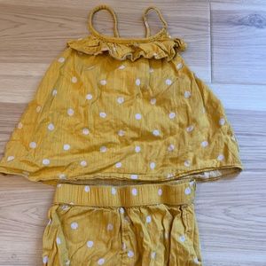 Jumping Beans Yellow polka Dot Top & Bottom 2T